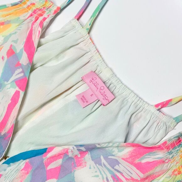 Lilly Pulitzer Bellamie Cold Shoulder Tiered Top Women's Small - Picture 11 of 13